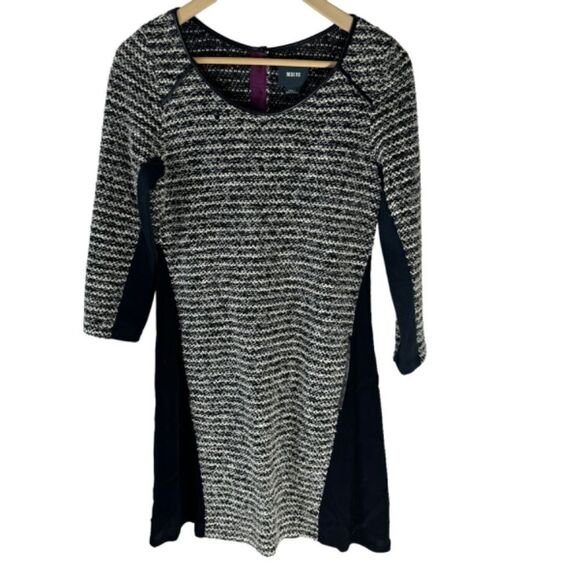 Anthropologie Maeve Black/White Boucle Tweed Poly/Cotton Dress Sz S - Picture 2 of 10